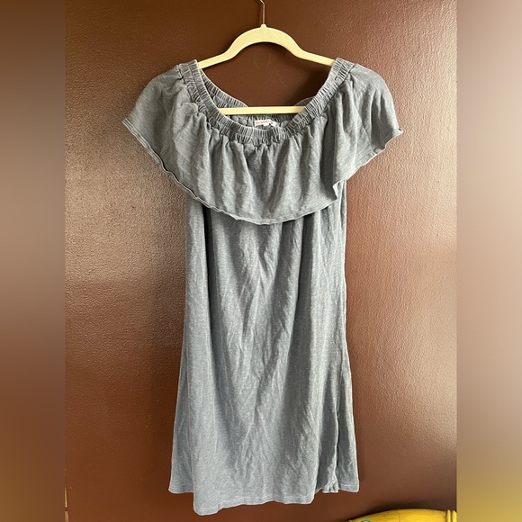 Sundry Gray Ruffle Elastic Mini Dress Cotton Size 2 small - Picture 4 of 8